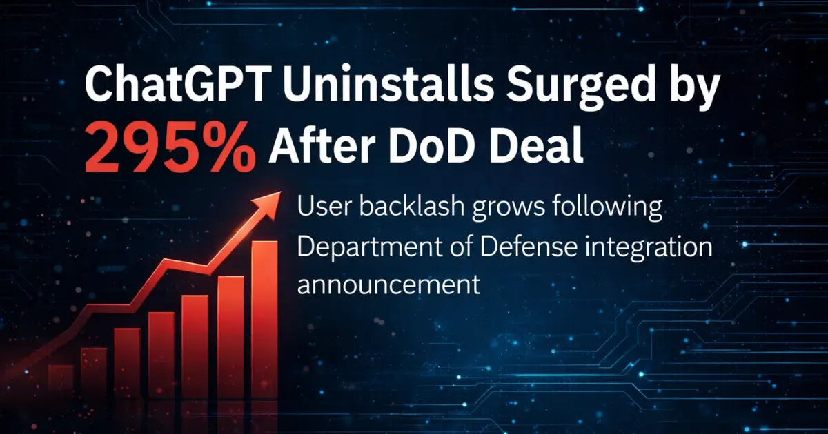 ChatGPT uninstalls surged by 295% after DoD deal