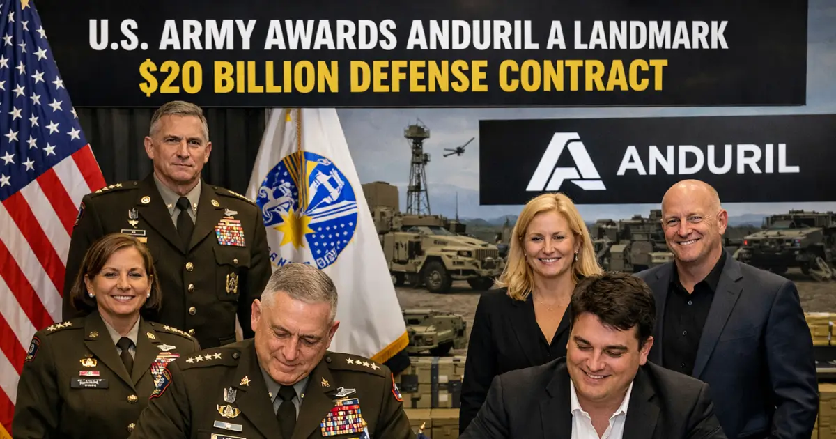 US Army Awards Anduril a Landmark $20 Billion Defense Contract