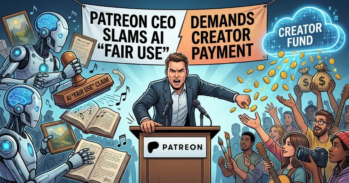 Patreon CEO Slams AI Fair Use, Demands Creator Payment