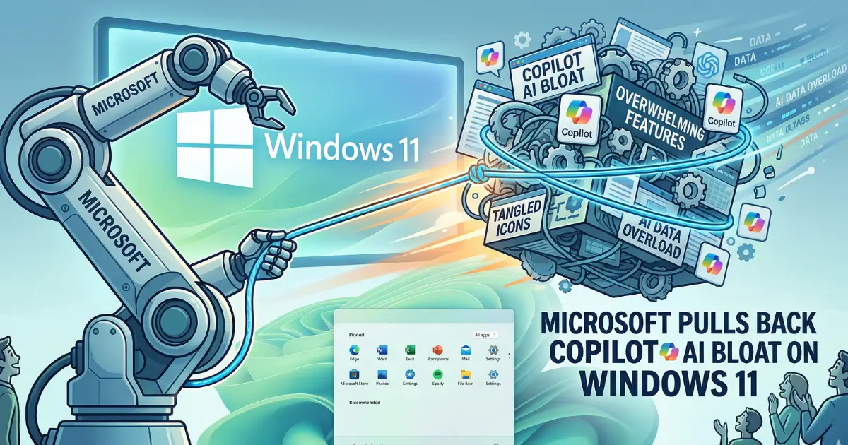 Microsoft Pulls Back Copilot AI Bloat on Windows 11