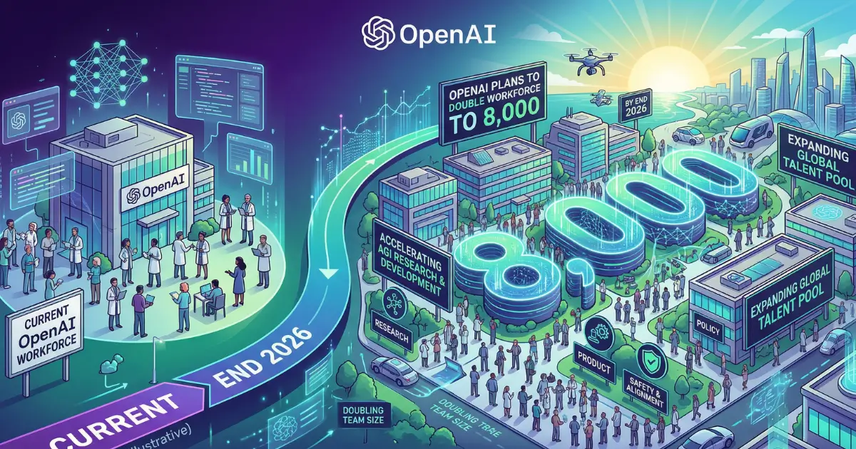 OpenAI Plans to Double Workforce to 8,000 by End 2026