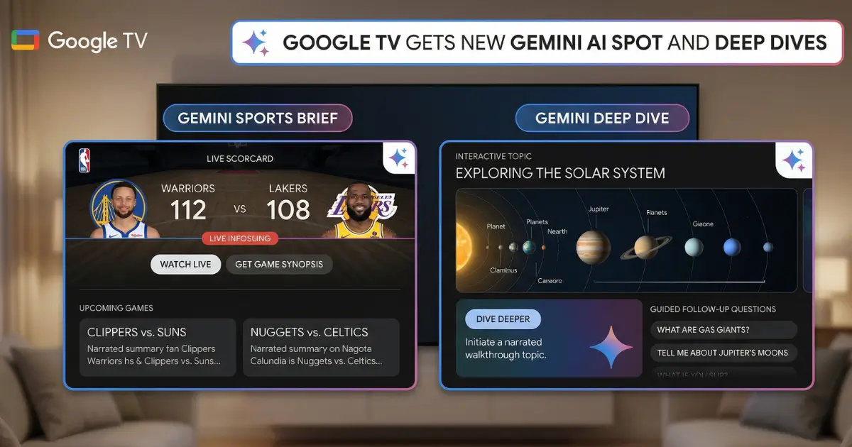 Google TV Gets New Gemini AI Sports and Deep Dives