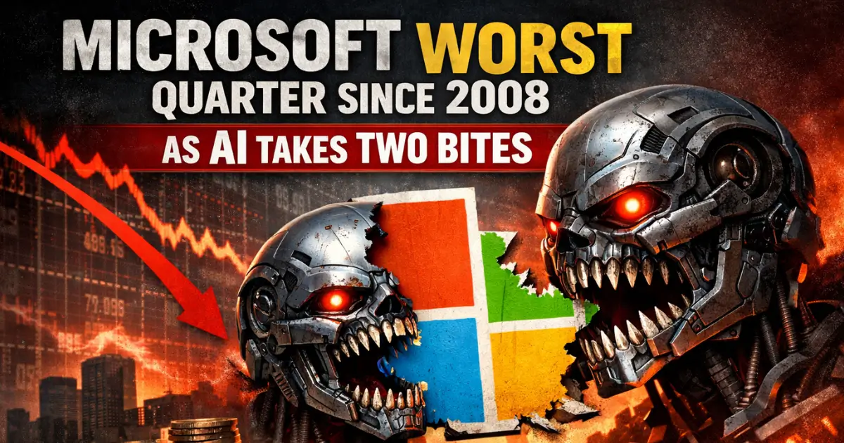 Microsoft Worst Quarter Since 2008 as AI Takes Two Bites