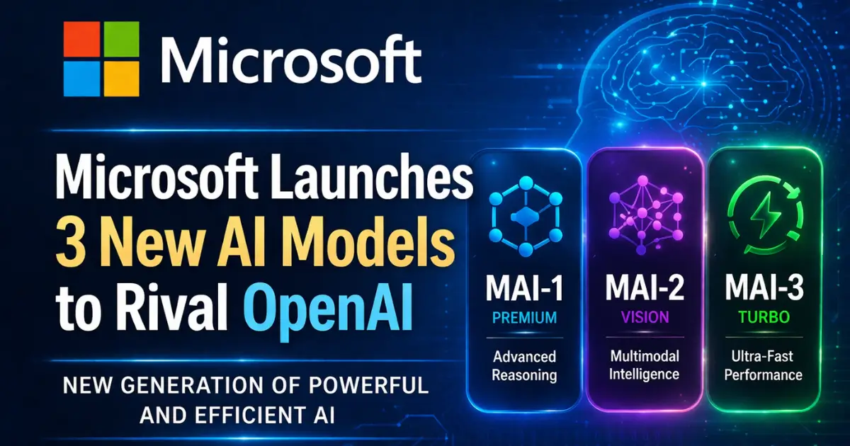 Microsoft Launches 3 New AI Models to Rival OpenAI