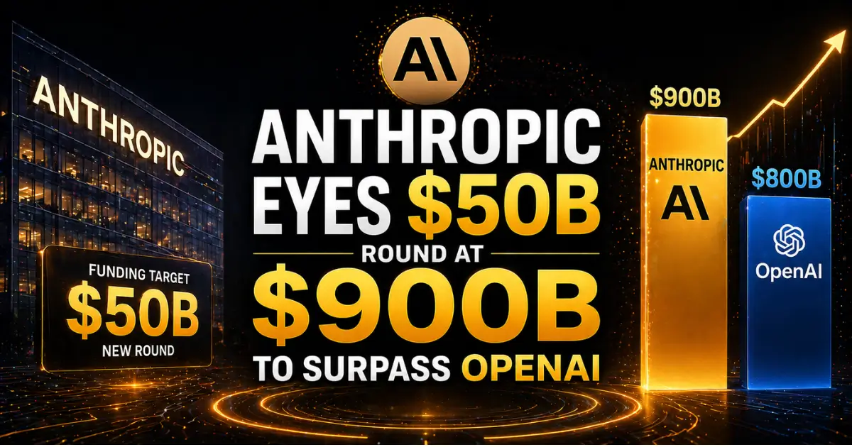 Anthropic Eyes $50B Round at $900B to Surpass OpenAI