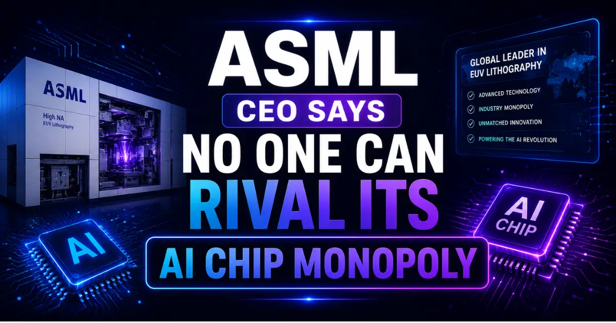 ASML CEO Says No One Can Rival Its AI Chip Monopoly
