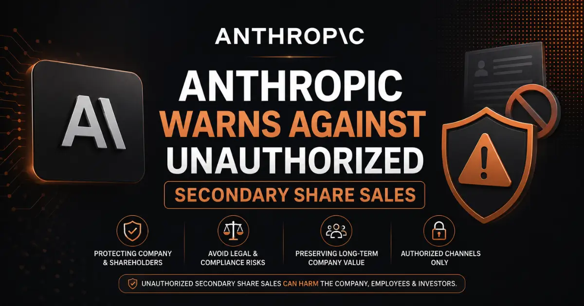 Anthropic Warns Against Unauthorized Secondary Share Sales